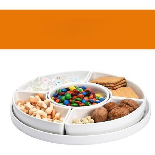 Bruntmor 5 Sectional Porcelain Divided Serving Platter, White