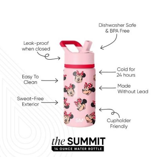 Simple Modern 14oz Summit Minnie Mouse Water Bottle Pink