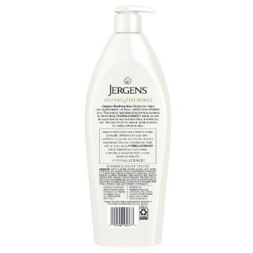 Jergens Soothing Aloe Hand and Body Lotion, Dermatologist Tested, Refreshing with Aloe Vera - 21 fl oz
