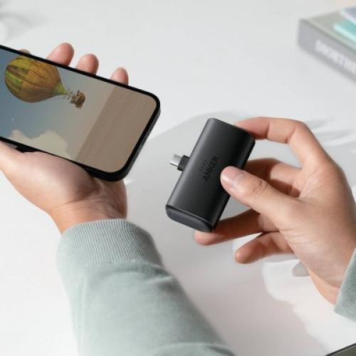 Anker Nano 5000mAh 22.5W Power Bank with Built-in USB-C Connector - Black