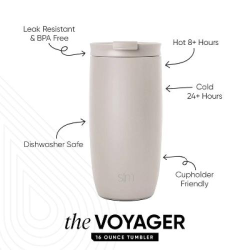 Simple Modern Voyager 20oz Stainless Steel Travel Mug with Insulated Flip Lid Powder Coat Pale Orchid