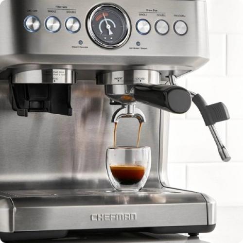 Chefman Crema Supreme Espresso Machine Stainless Steel