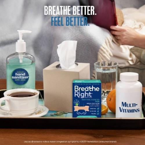 Breathe Right Menthol Tan Adhesive Nasal Strips - 26ct