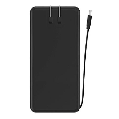 myCharge Amp Prong Max 20000mAh/12W Output Power Bank with Integrated Charging Cable - Black