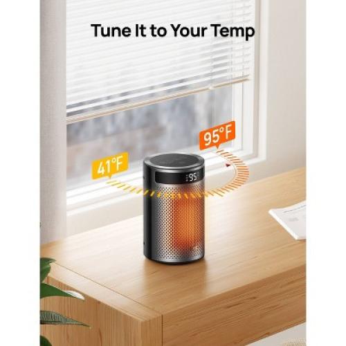 DREO 1500W Atom 416 10 Whisper-Quiet Portable Ceramic Space Heater with Temp Control and ECO Mode Timer with Remote Non-oscillating