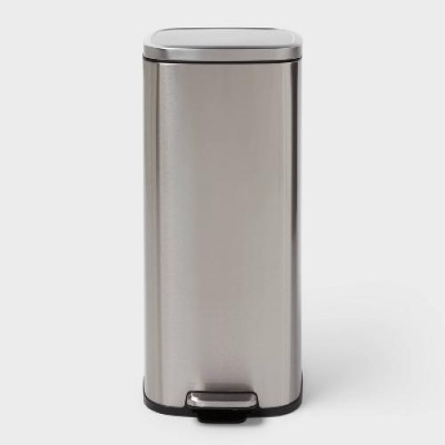 30L Soft Square Step Trash Can Silver - Brightroom ?
