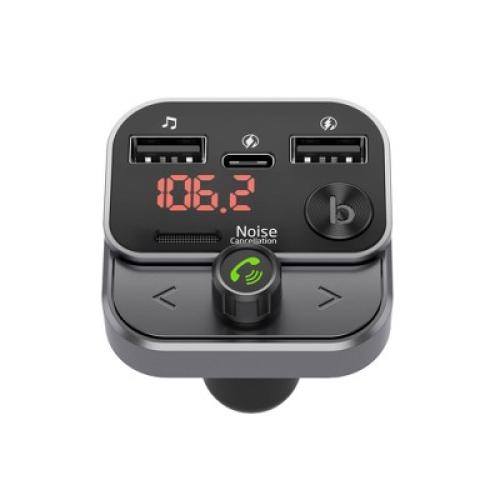 Just Wireless Bluetooth FM Transmitter with USB-C and USB-A Charging Port - Black