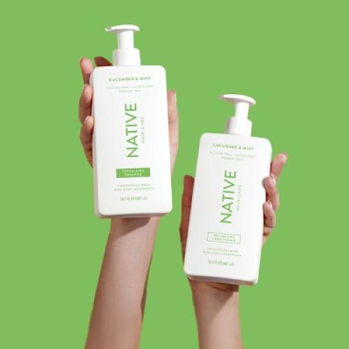 2pack Native Vegan Cucumber & Mint Natural Volume Shampoo, Clean, Sulfate, Paraben and Silicone Free - 16.5 fl oz