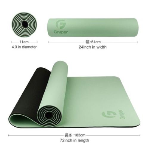 Gruper Non Slip Eco Friendly Yoga Mat with Carrying Strap for Women Fitness Exercise Pilates and Home Workouts
