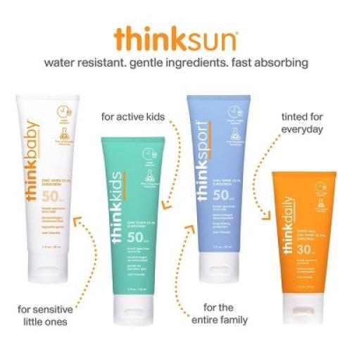 thinksport Clear Zinc Face Mineral Sunscreen Lotion - SPF 50 - 2 fl oz