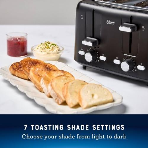 Oster 4-Slice Toaster With Extra-Wide Slots Black