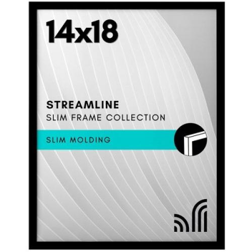 Americanflat 14x18 Picture Frame with Polished Plexiglass, Streamline Collection, Thin Border Picture Frame for Wall Display, , Black