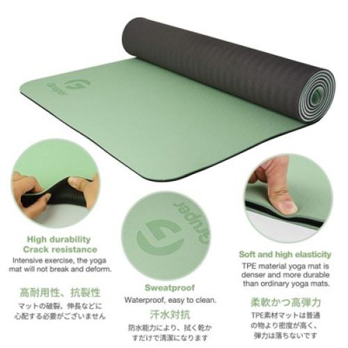 Gruper Non Slip Eco Friendly Yoga Mat with Carrying Strap for Women Fitness Exercise Pilates and Home Workouts