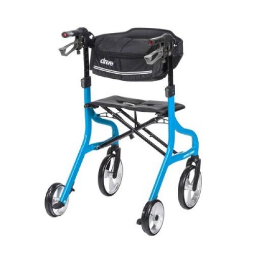 Color Blue Drive Medical Nitro Sprint Rollator - Tall, Folding, Adjustable Height - Blue