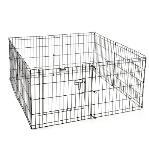 Puppy Playpen - Foldable Metal Exercise Enclosure with Eight 24-Inch Panels - Indoor/Outdoor Fence for Dogs, Cats, or Small Animals by PETMAKER