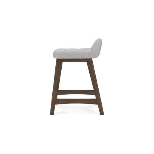 Set of 2 Color Grey Signature Design by Ashley Lyncott Counter Height Upholstered Barstool with Foam Cushion, Set of 2, Light Gray