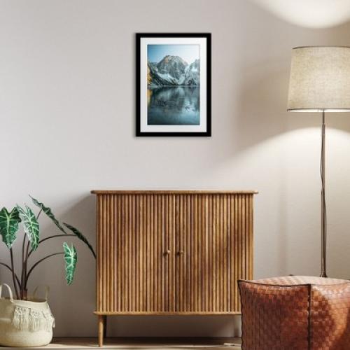 Americanflat 14x20 Picture Frame with Polished Plexiglass, Use as 11x17 Frame with Mat or 14x20 Frame Without Mat, Epic Collection, Black