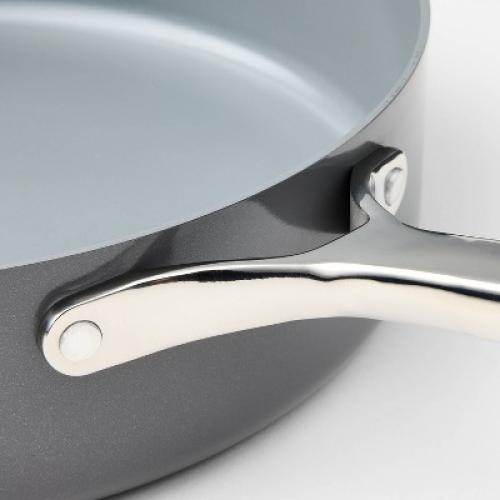 5qt Nonstick Ceramic Coated Aluminum Saute Pan Dark Gray - Figmint™