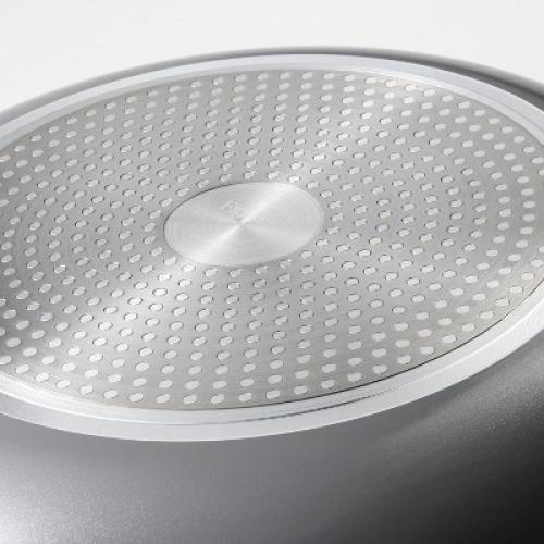 12 Aluminum Ceramic Fry Pan with Cover Dark Gray - Figmint™