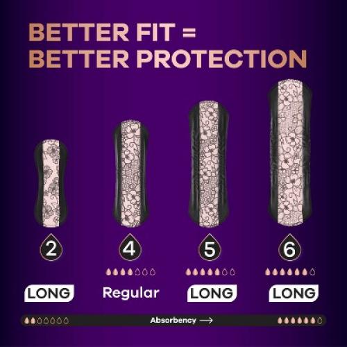 Always Discreet Boutique 5 Drops Incontinence Pads - Heavy - Long Length - 84ct