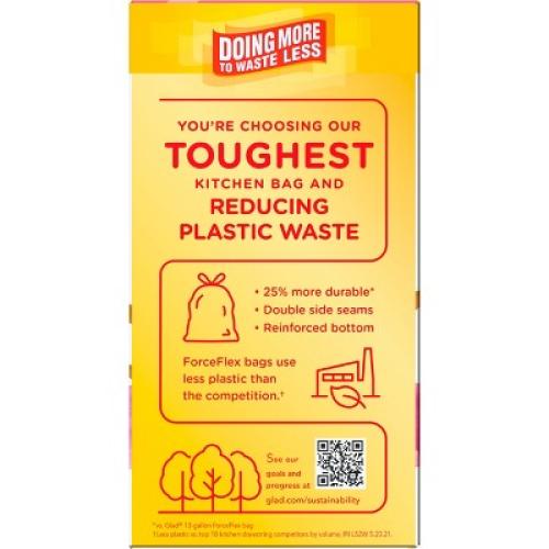 Glad ForceFlex MaxStrength Tall Kitchen Drawstring Pink Trash Bags - Cherry Blossom - 13gal/90ct
