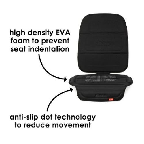 Diono Seat Guard Complete, Full Size Car Seat Protector, Raised Edges, Non Slip Backing, Black