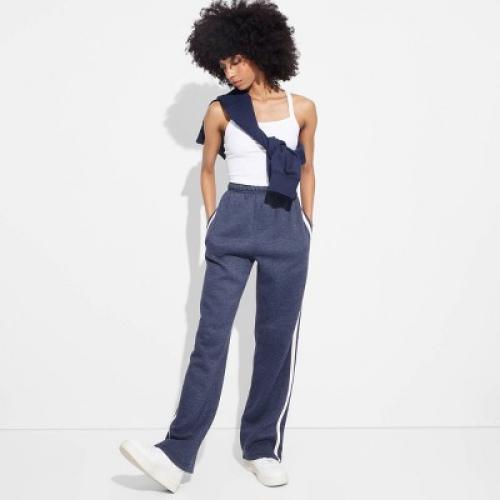 Size S Women's High-Rise Foldover Fleece Pants - Wild Fable ? Navy Blue