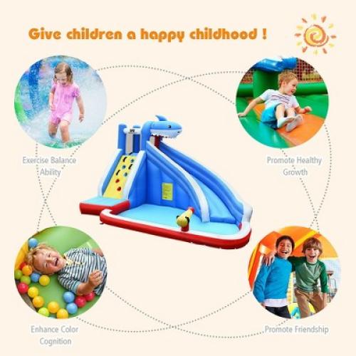 Costway Inflatable Water Slide Animal Shaped Bounce House Castle Splash Water Pool without Blower