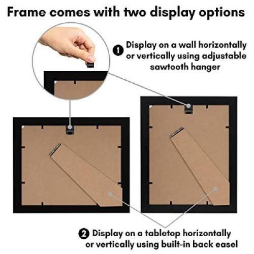 Americanflat 8x10 Picture Frame with Shatter-Resistant Glass - Gallery Style Frame with Engineered Wood - Signature Collection - Black