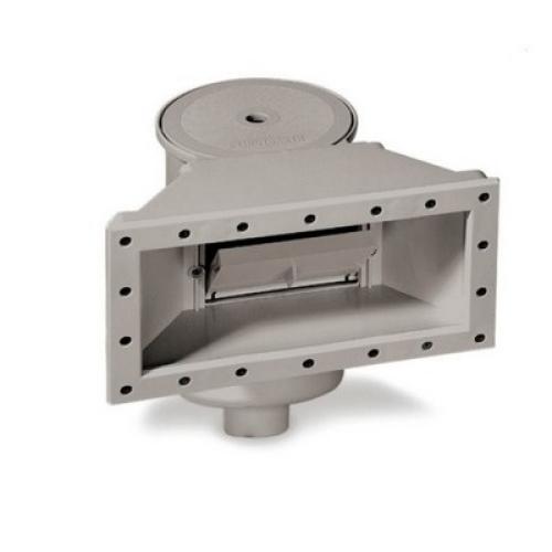 Swimline HydroTools Wide-Mouth Support Thru-Wall Skimmer with Brace for Swimming Pool 14.5 - Gray