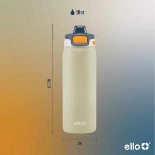Ello Pop Fill 18oz Stainless Steel Water Bottle Tan