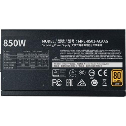 Cooler Master MWE Gold - V2 Full Modular 80 Plus Gold Power Supply Unit (MPE8501AFAAGUS)