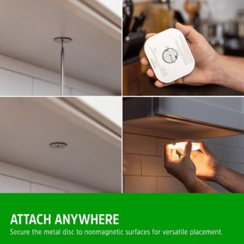 Energizer Rechargeable Lithium Polymer 800 mAh Motion Sensing Puck Light: LED Tap Light for Closet, White