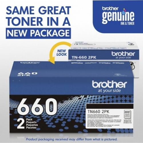 Brother High Yield Laser Toner Cartridge - Twin-pack - TN6602PK