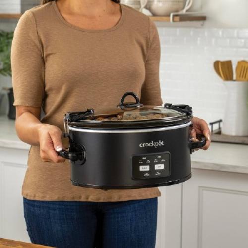 Crock-Pot 6qt Cook & Carry One Touch Programmable Slow Cooker Matte Black