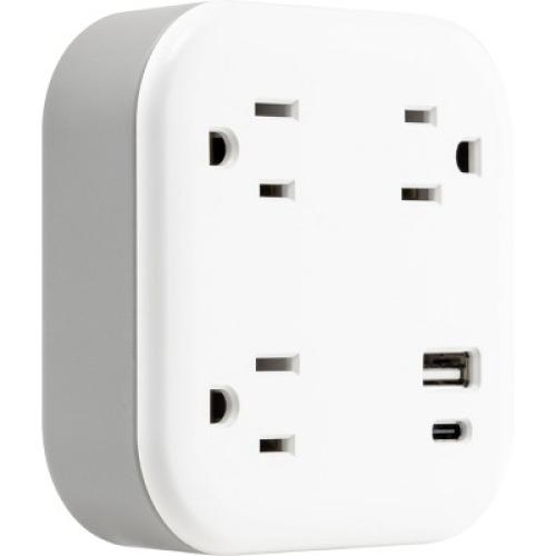 GE 3-Outlet Surge Tap with USB 980J 1 USB-A 1 USB-C 3.4A 17W White
