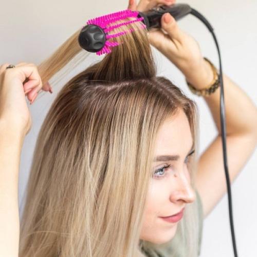 Revlon Pro Collection Heated Silicone Bristle Curl Brush Black - 1