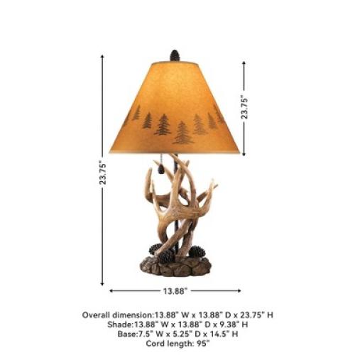 Set of 2 Derek Poly Table Lamps Brown - Signature Design by Ashley: Rustic Style, UL Listed