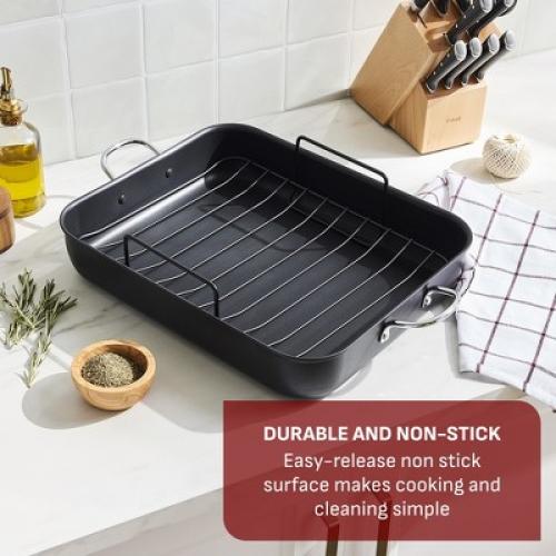 T-Fal Simply Cook 13x16 Nonstick Roaster Black