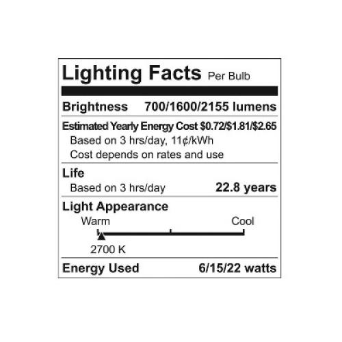 GE Soft White LED 3-Way A21: 150 Watt Equivalent, 3-Way Light Bulb, 2700K, 2155 Lumens, E26 Base, 13.7 Year Lifespan