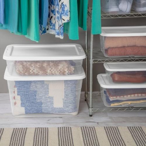 6qt Clear Storage Box White - Room Essentials™ (9 pieces )