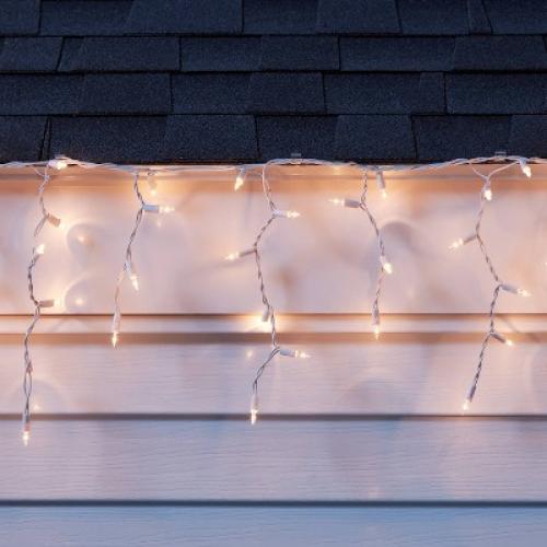 200ct Incandescent Heavy Duty Christmas Indoor Outdoor Icicle String Lights Clear with White Wire - Wondershop™