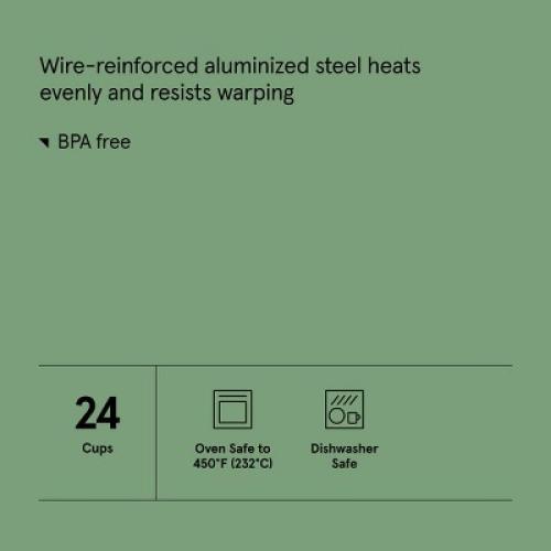 24ct Nonstick Aluminized Steel Mini Muffin Baking Pan Gold - Figmint™