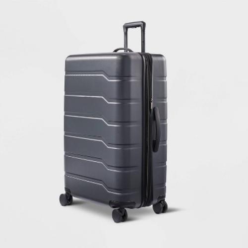 Hardside Large Checked Suitcase Gray - Open Story™