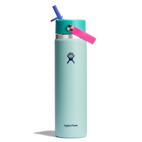 Hydro Flask 24oz Wide Mouth Flex Straw Water Bottle Polar Plunge: BPA-Free, Vacuum-Insulated, Leakproof, Dishwasher-Safe