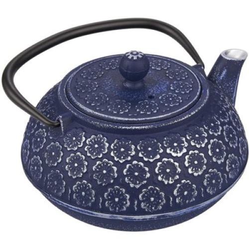 Juvale Cast Iron Tea Pot with Stainless Steel Loose Leaf Infuser, ****Blue****, 34 oz