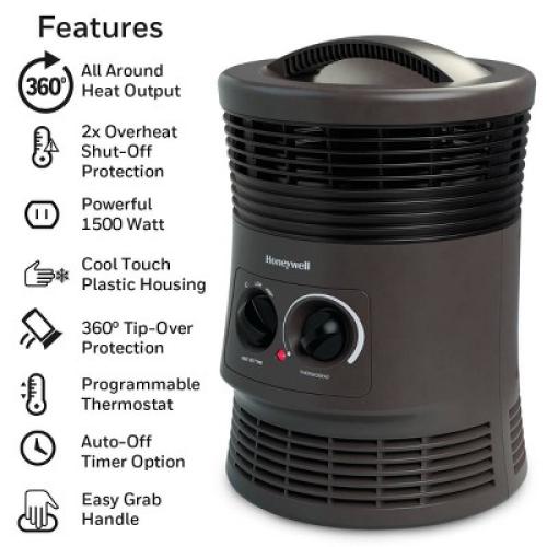 Honeywell HHF360B 1500W 360˚ Surround Indoor Heater Black