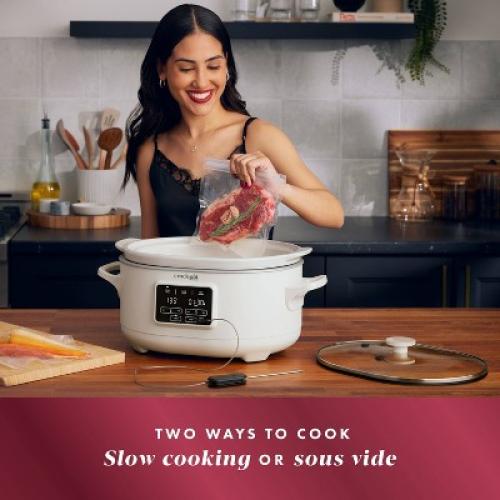 Crock-Pot 6qt Programmable Slow Cooker with Sous Vide - Oat Milk Ivory