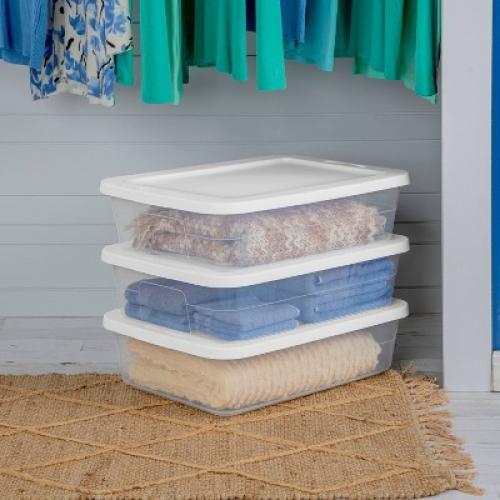 28qt Clear Under Bed Storage Box White - Room Essentials™ ( Pack w/ 10 units)