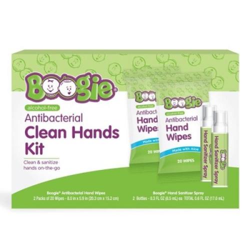 2. Pack ...Boogie Antibacterial Clean Hand Wipes and Sanitizer Spray Kit - 4ct